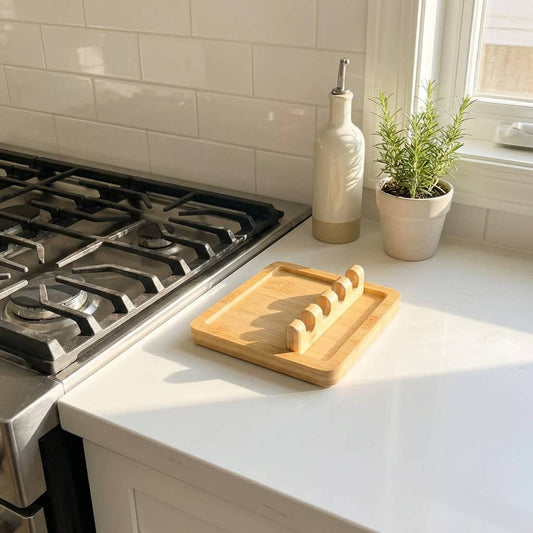 Bamboo Slotted Spoon Rest | Kitchen Bestseller