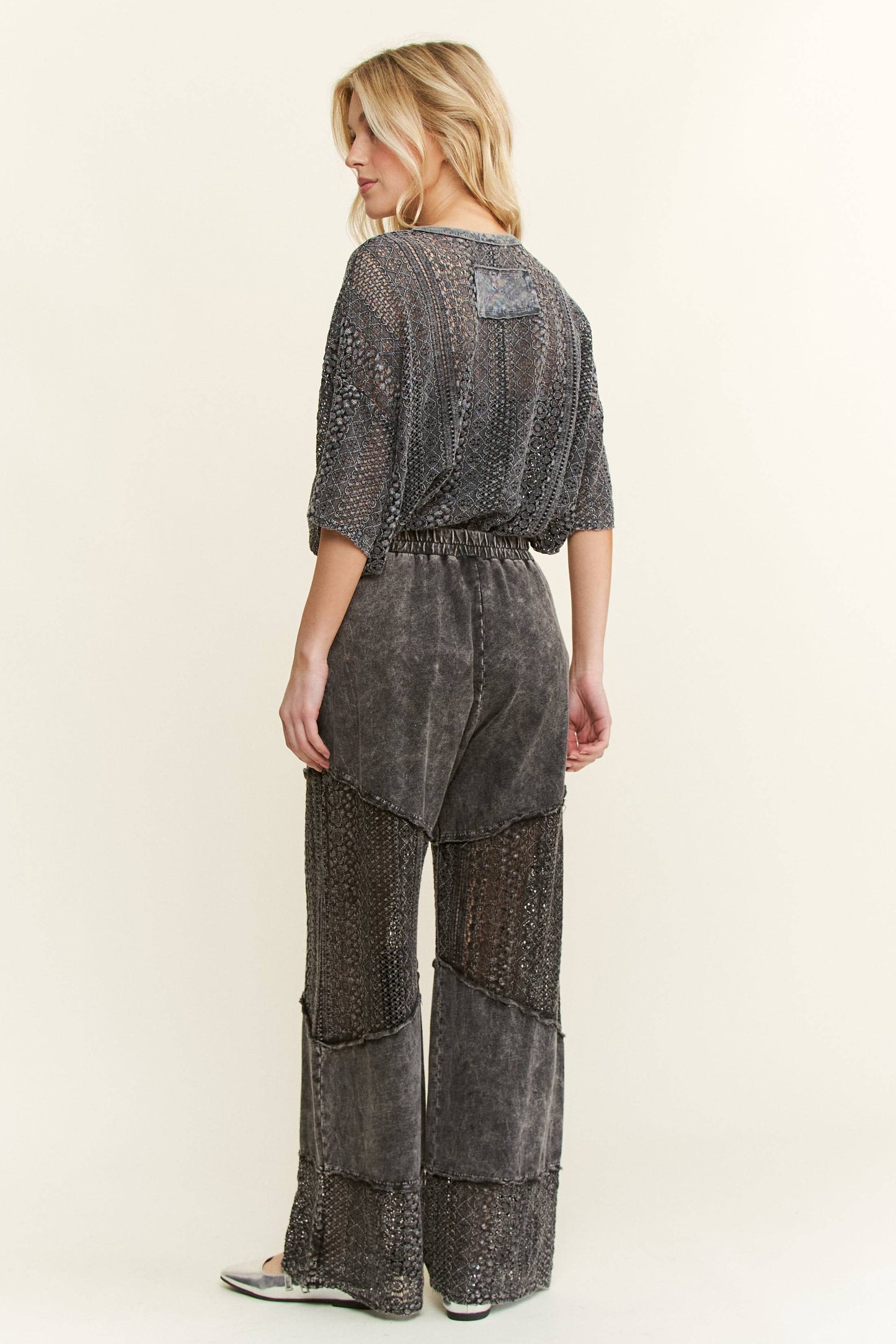 Mineral Washed Lace Blouse