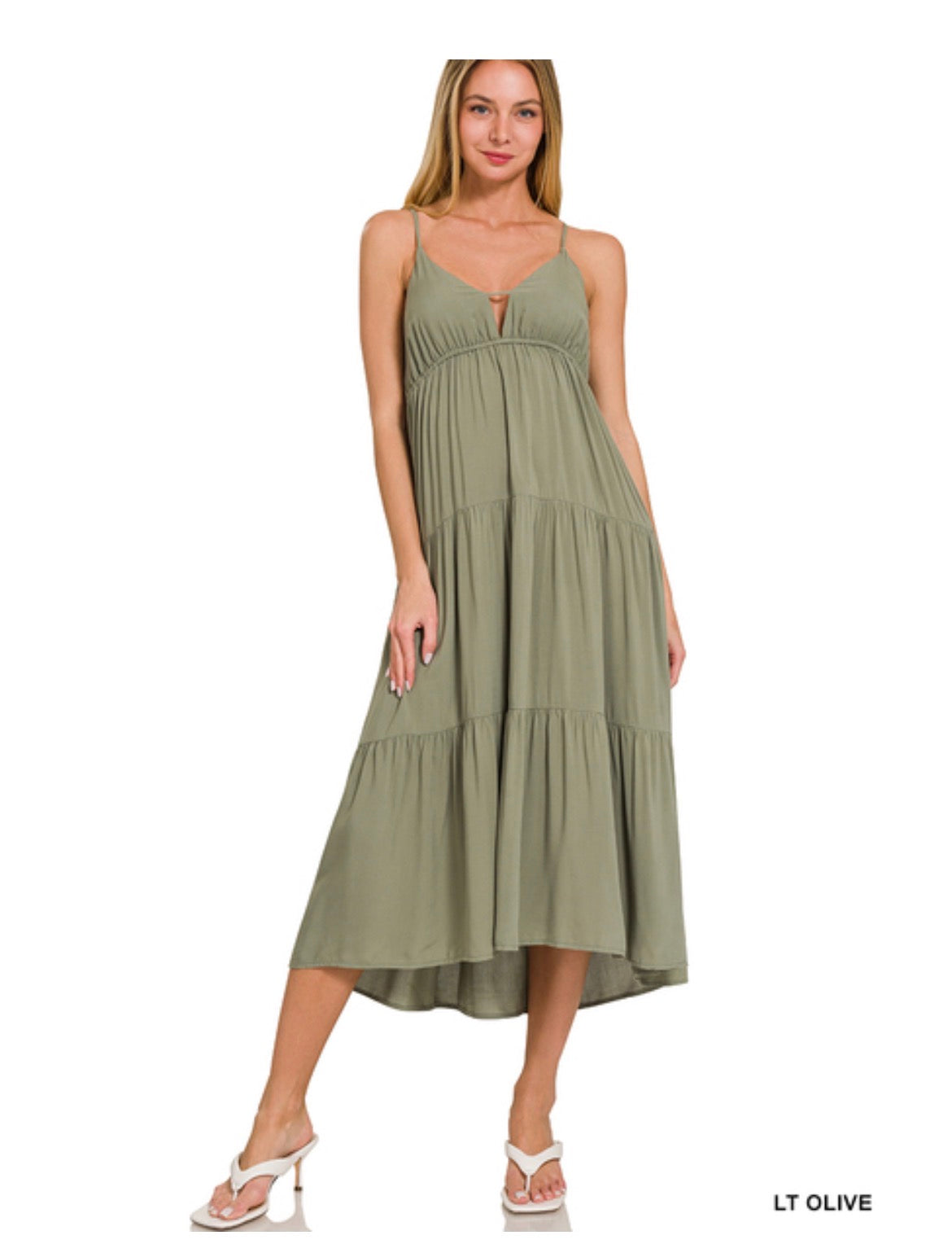 Sweetheart Tiered Midi Dress