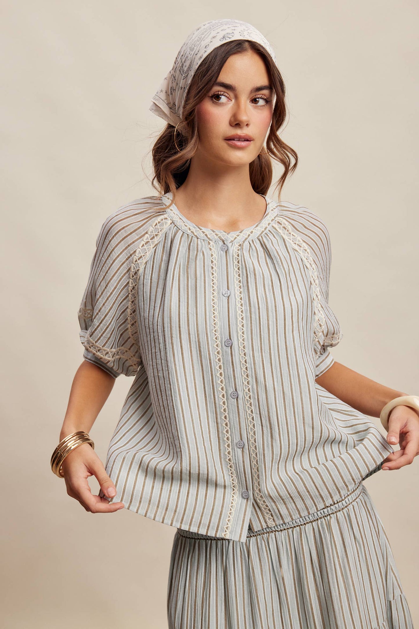 Striped Pinstripe Blouse