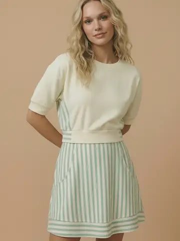 French Stripe Terry Dress