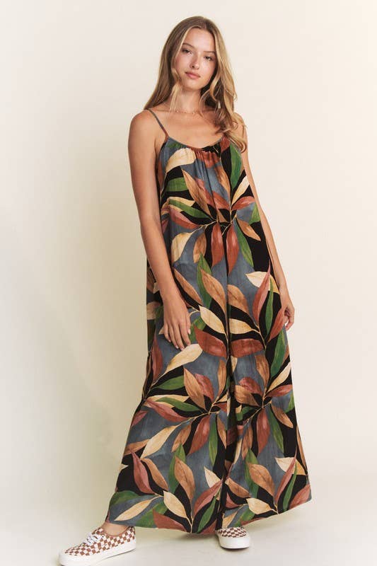 Leafy Wide Leg Jumpsuit