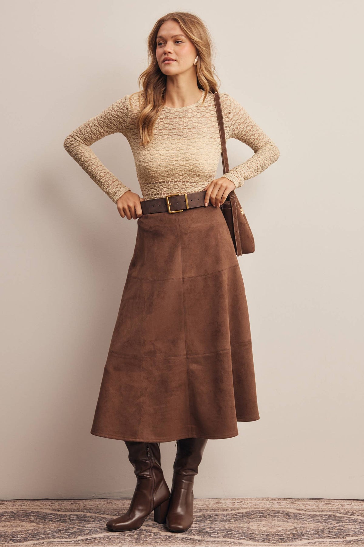 Stretch Floral Lace Knit Top
