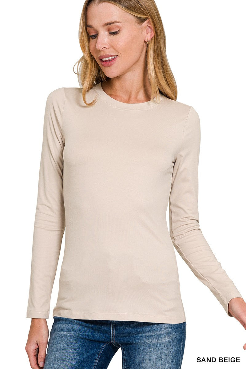 Brushed Microfiber Long Sleeve Tee