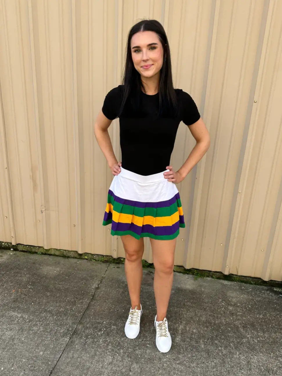 Mardi Gras Pleated Skort