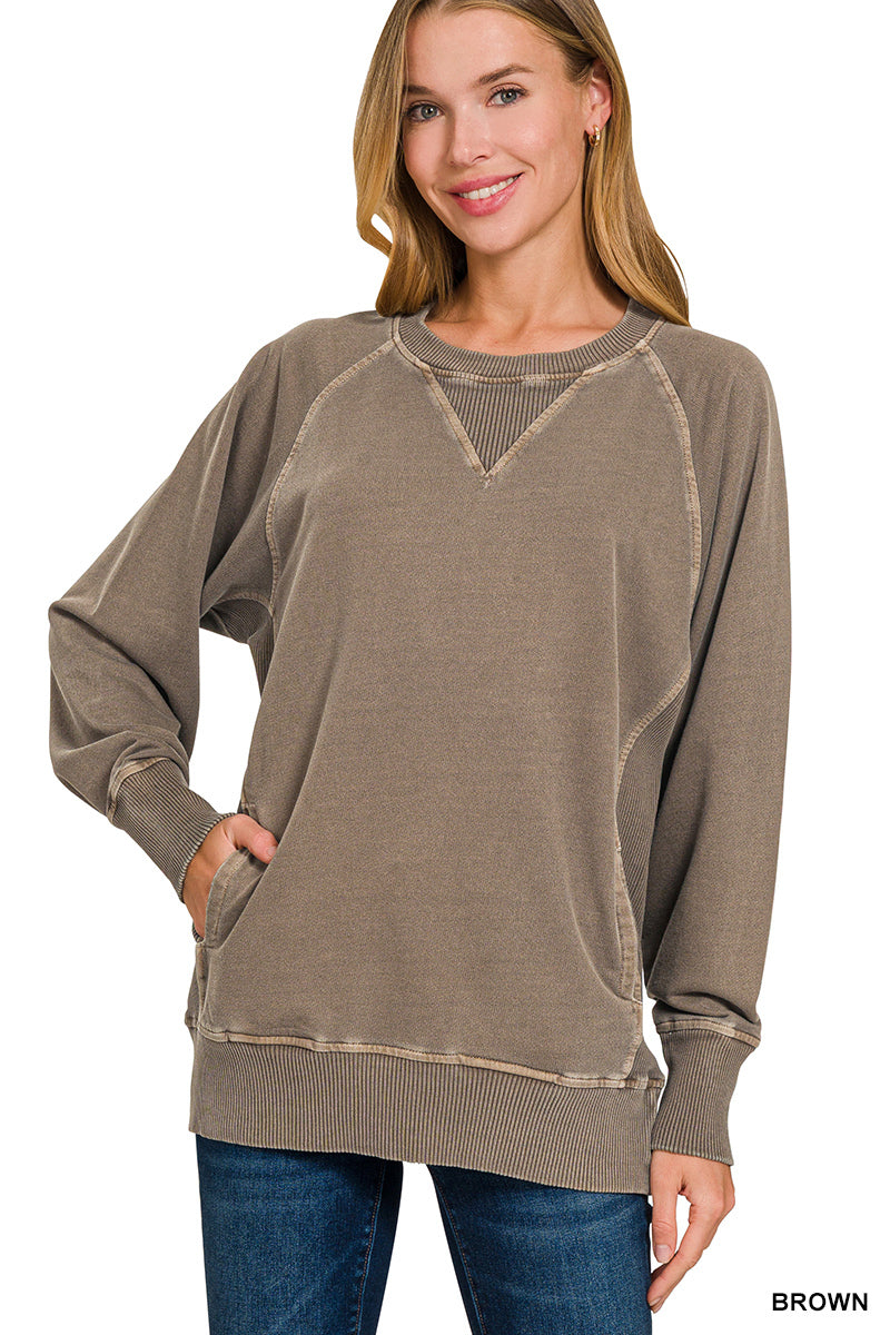 Pocketed French Terry Pullover