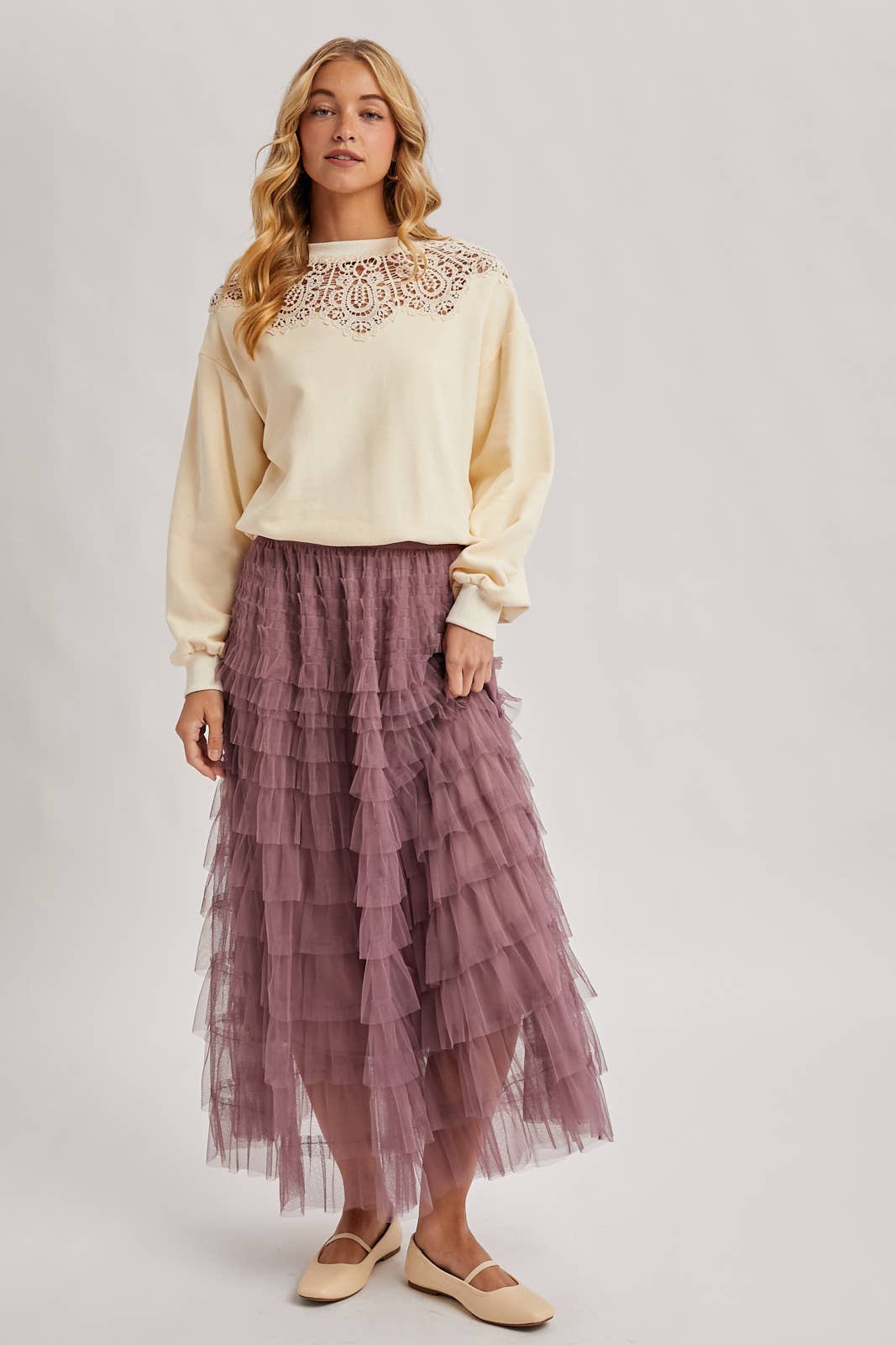 Crochet Trim French Terry Top