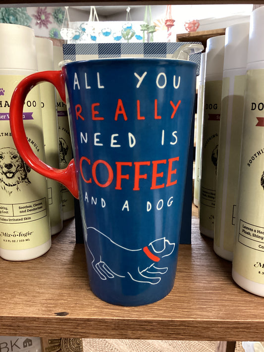 Travel Mug - Coffee and A Dog