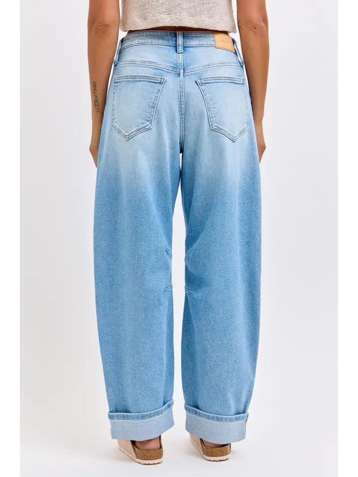 Cuffed Barrel Jeans