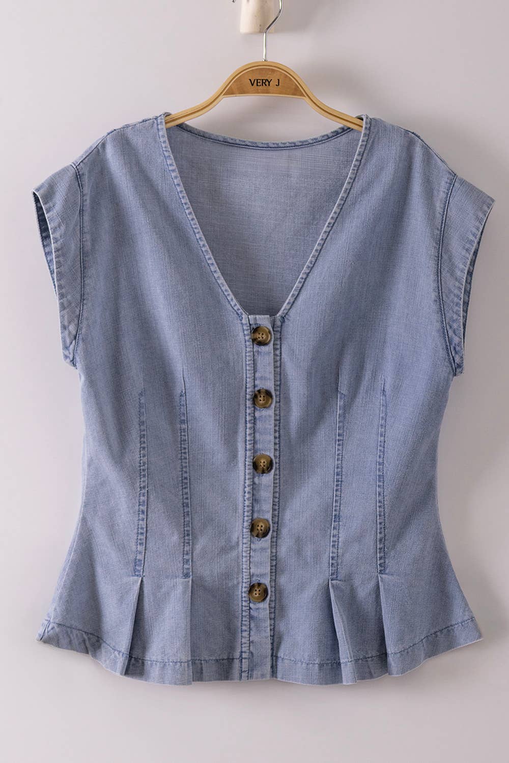 The Pleated Denim Vest