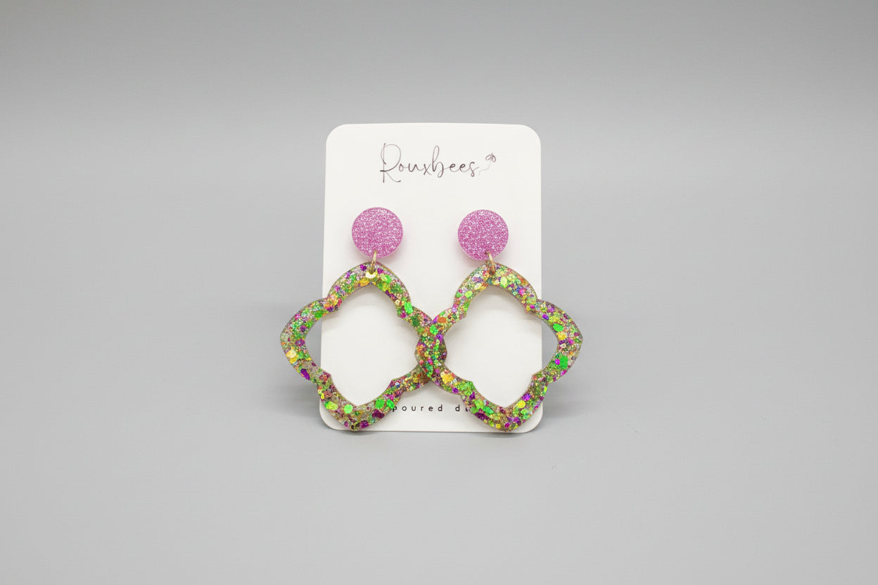 Mardi Gras Luxe Drop Earrings