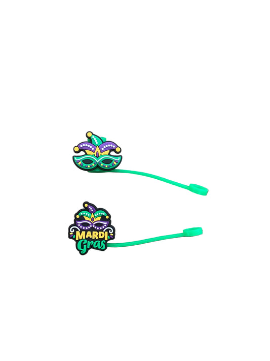 Mardi Gras Straw Topper