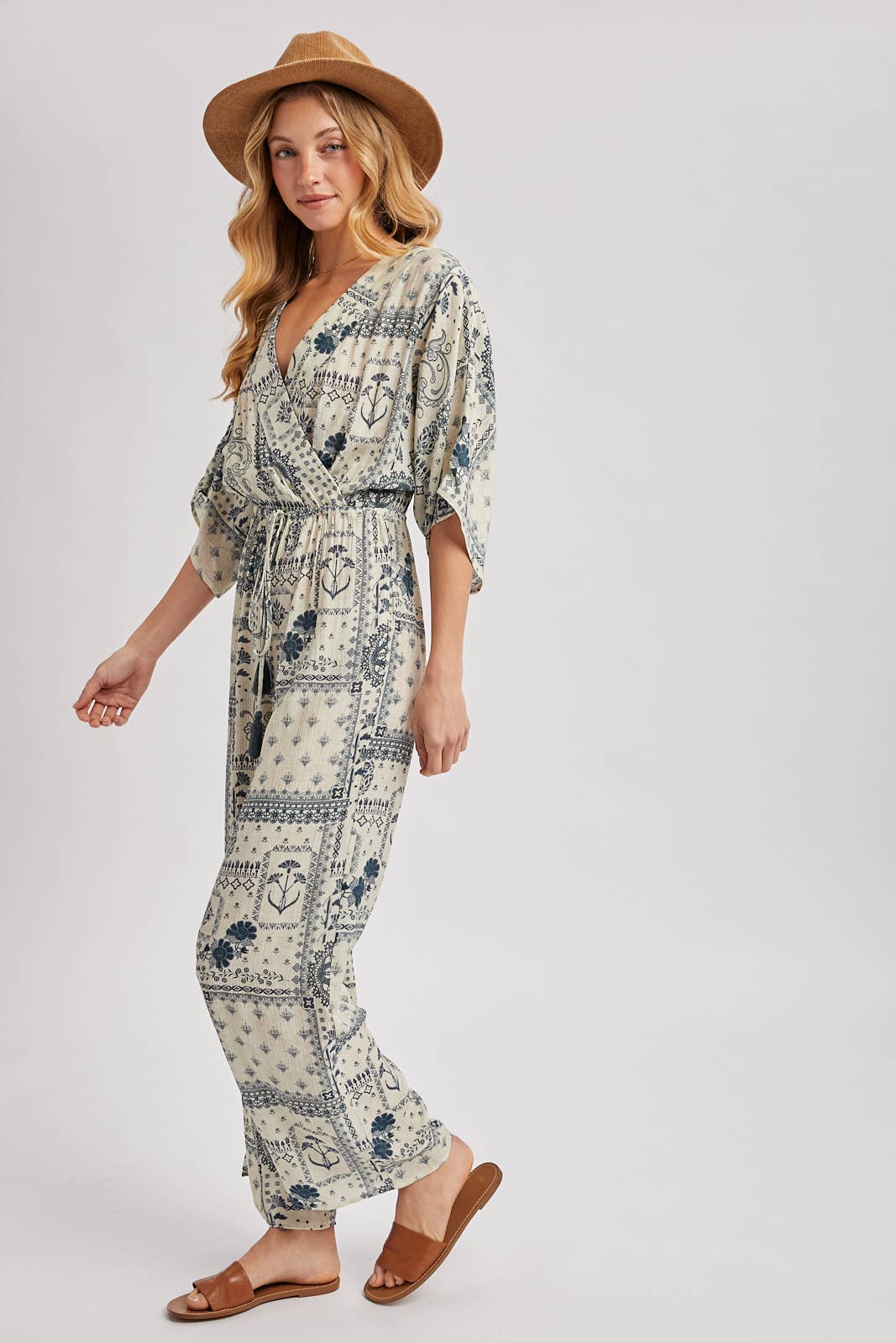 Floral Kimono Jumpsuit