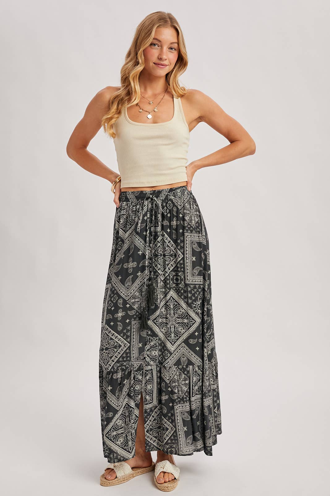 Boho Tiered Maxi Skirt