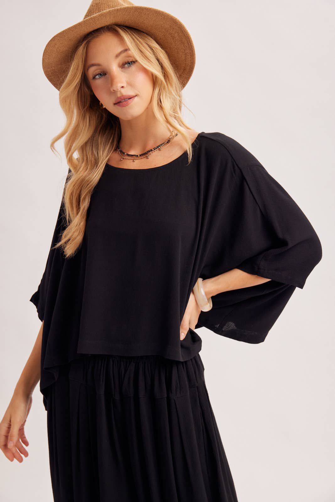 BOHO OVERSIZED DOLMAN TOP AND BALLOON LEG PANTS SET