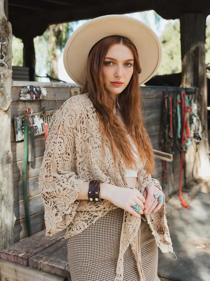 Crochet Floral Kimono Wrap