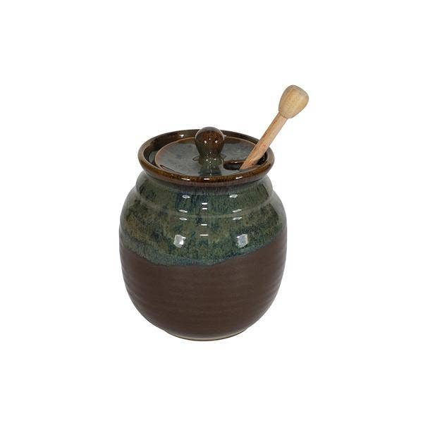 Ceramic Honey Pot with Stick
