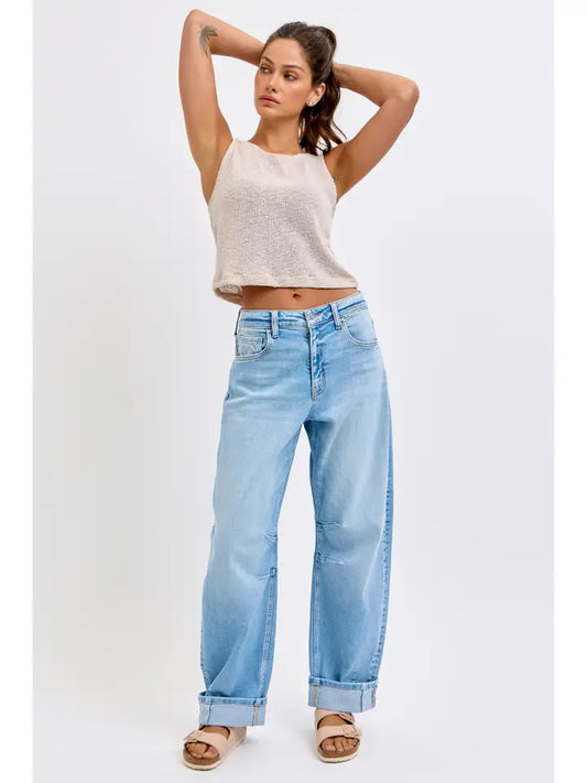 Cuffed Barrel Jeans