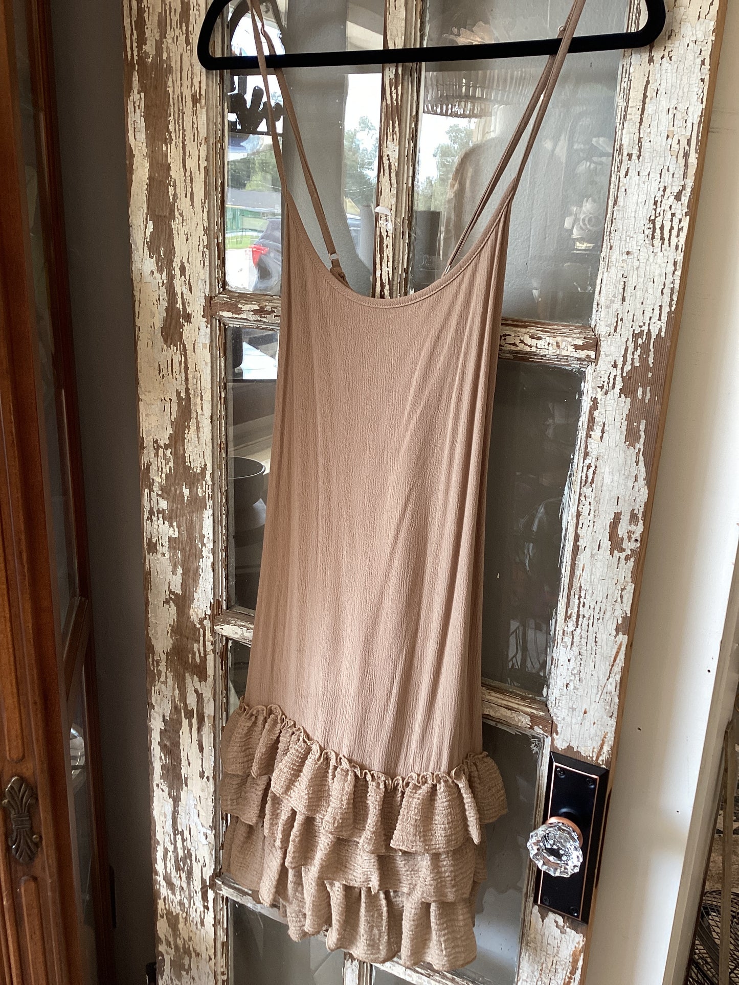 Gauzy Ruffle Trim Dress