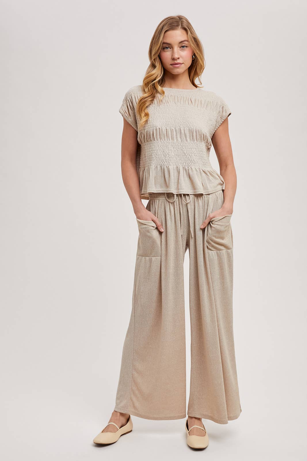 Relaxed Knit Smocked Set