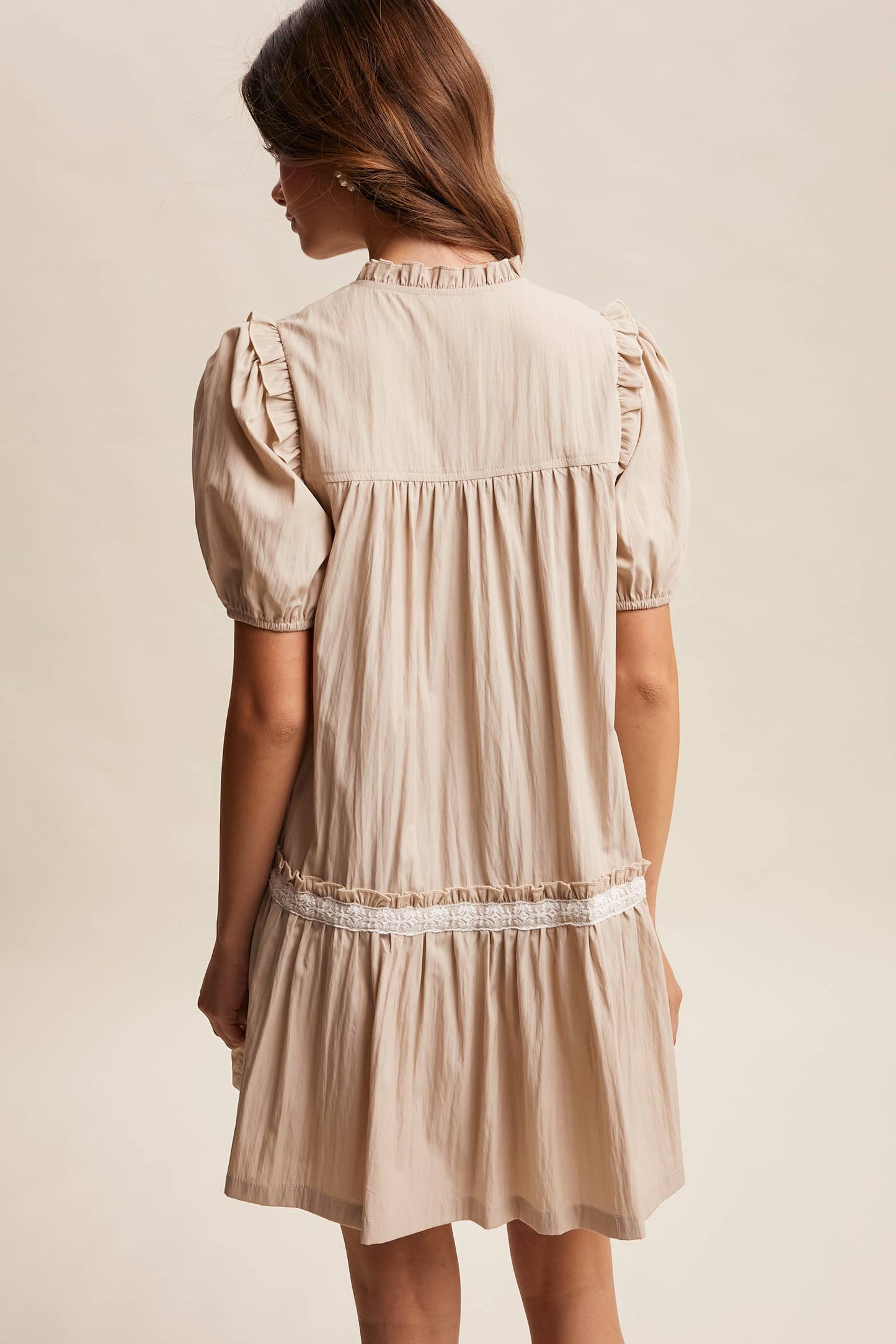 Lace Trimmed Babydoll Dress