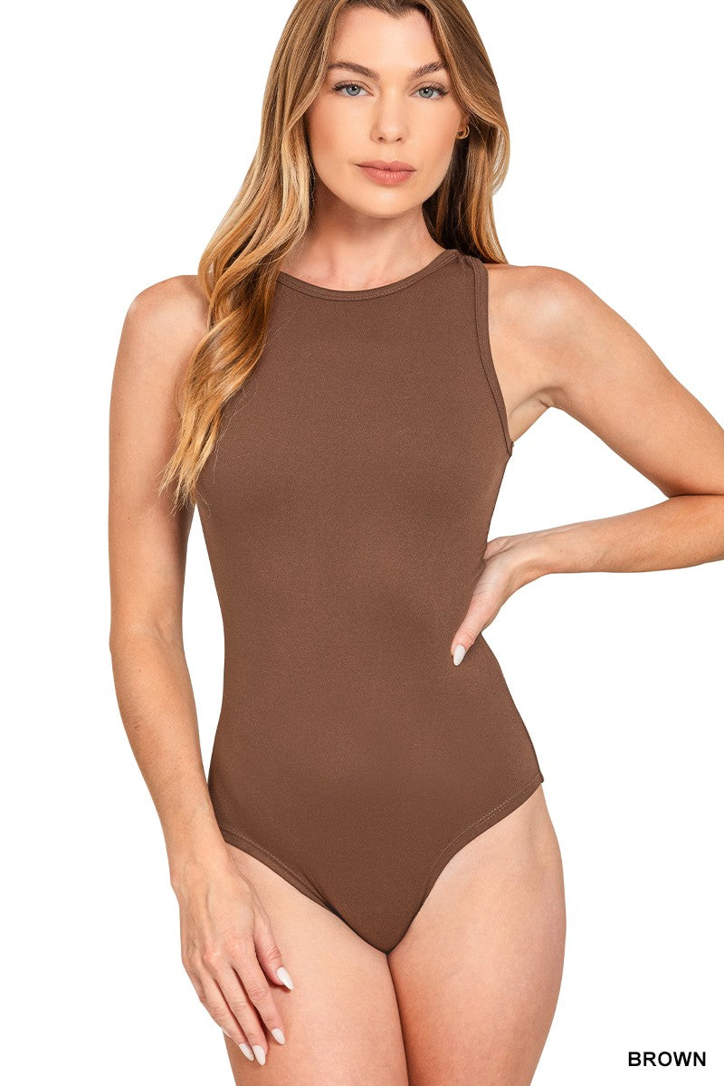 Boat Neck Sleeveless Bodysuit