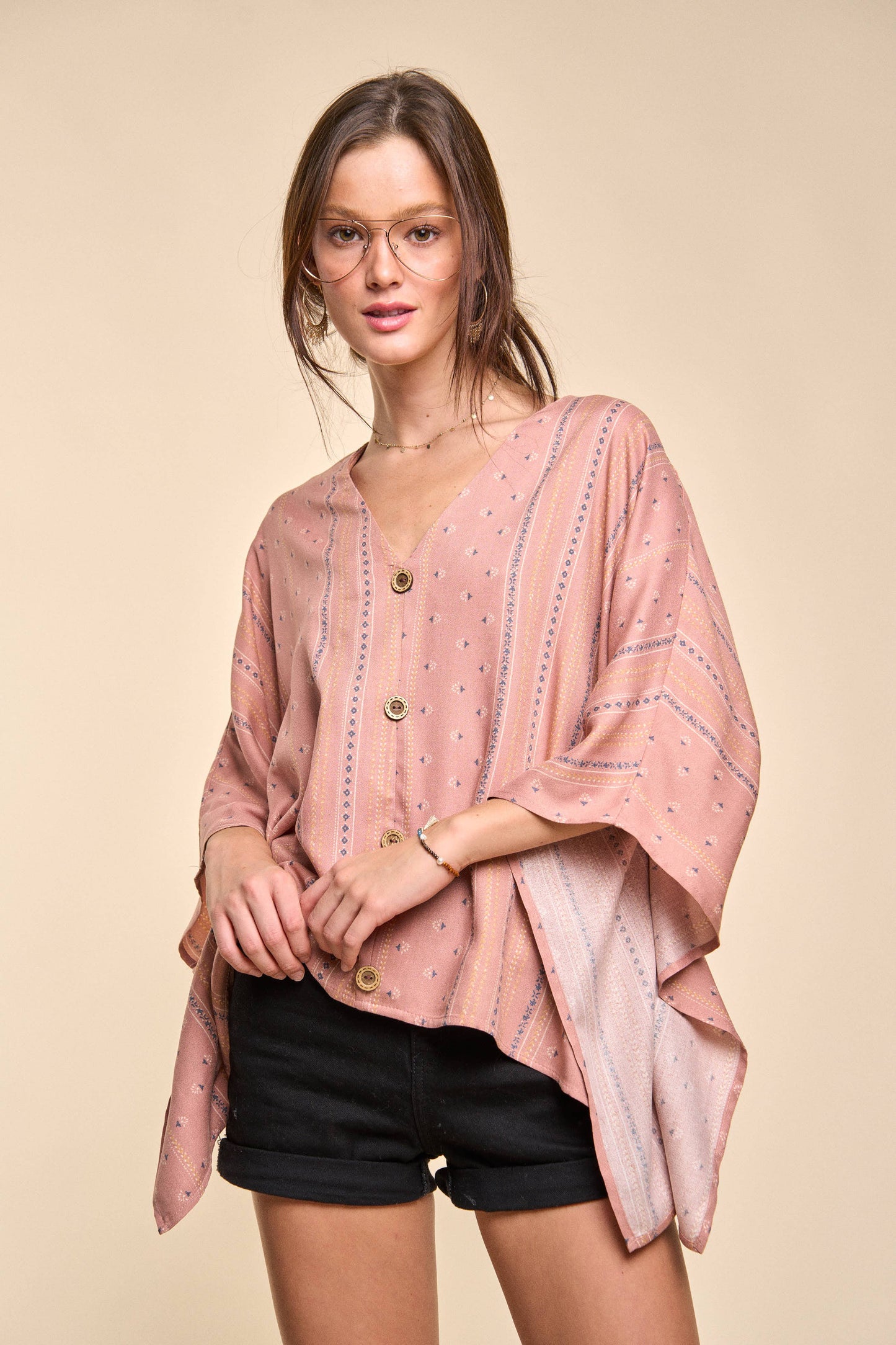 Aztec Print Dolman Sleeve Top