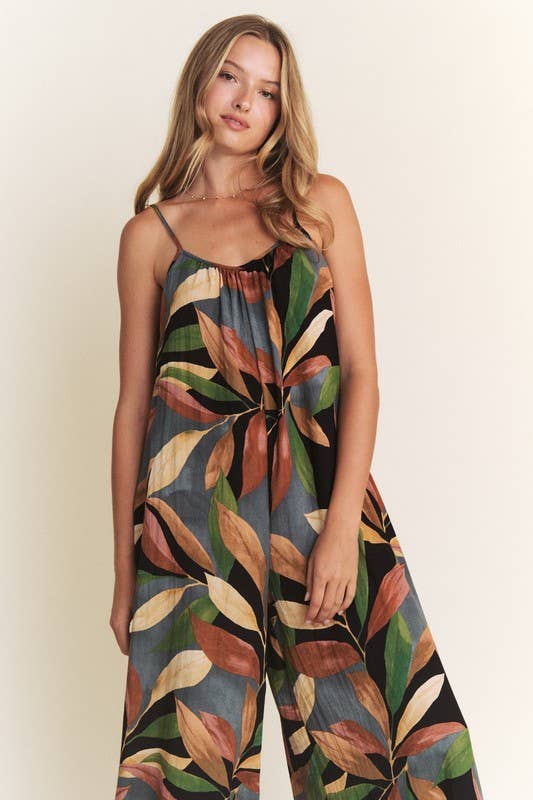 Leafy Wide Leg Jumpsuit
