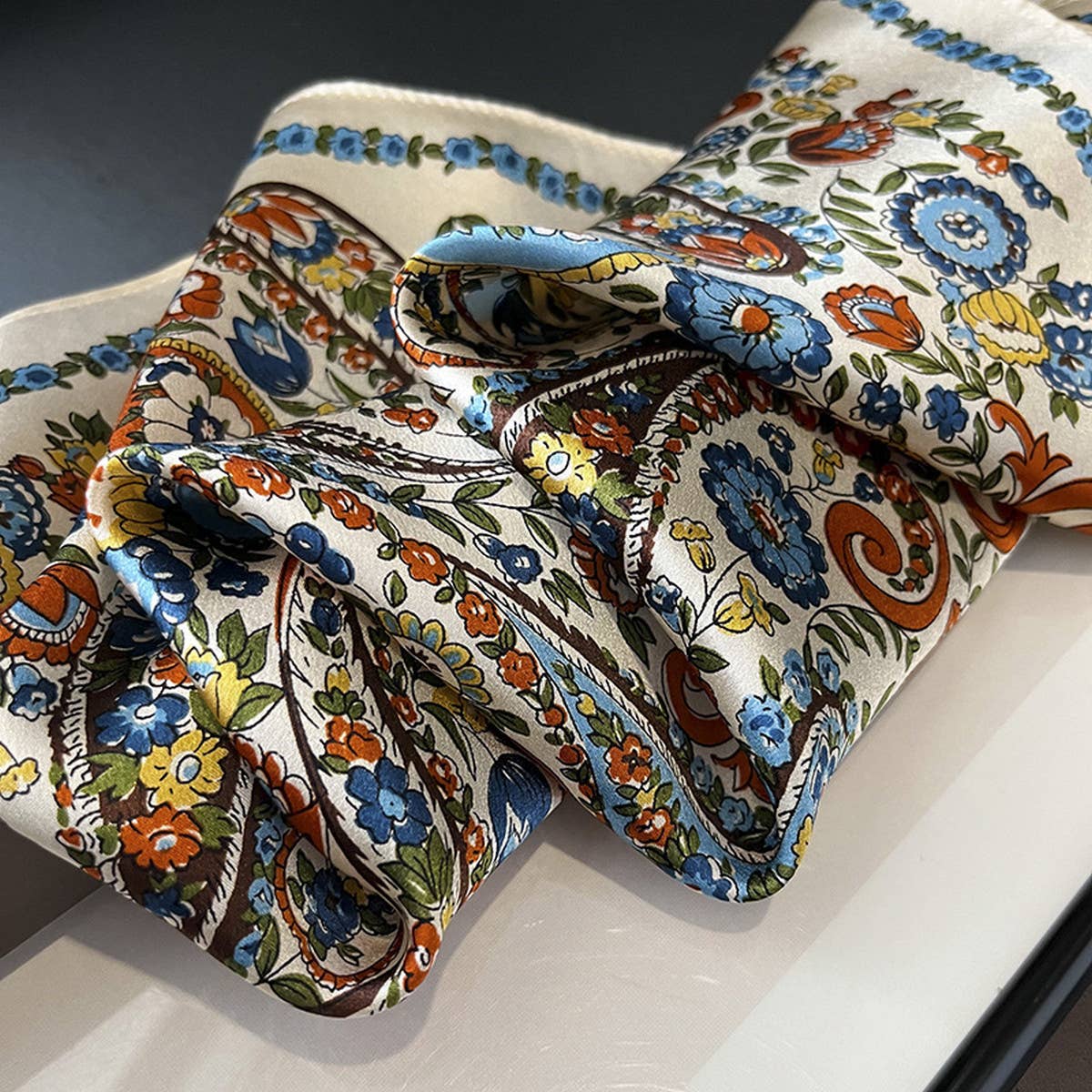 Rustic Paisley Silk Scarf