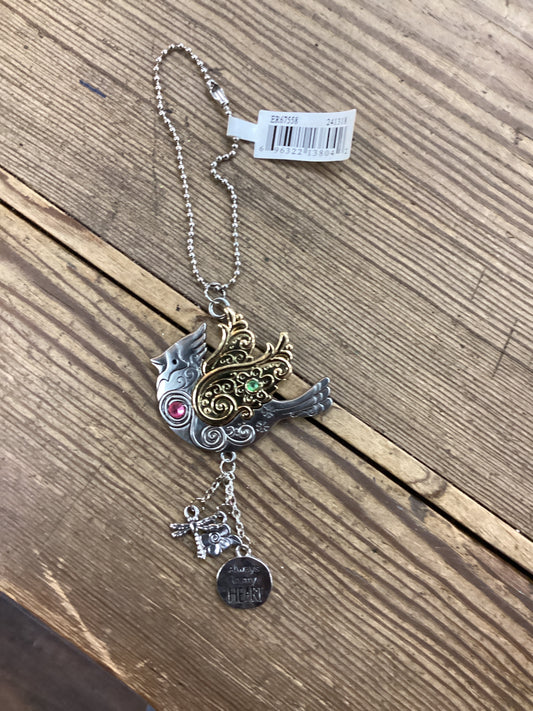 In my Heart Colorful Cardinal charm