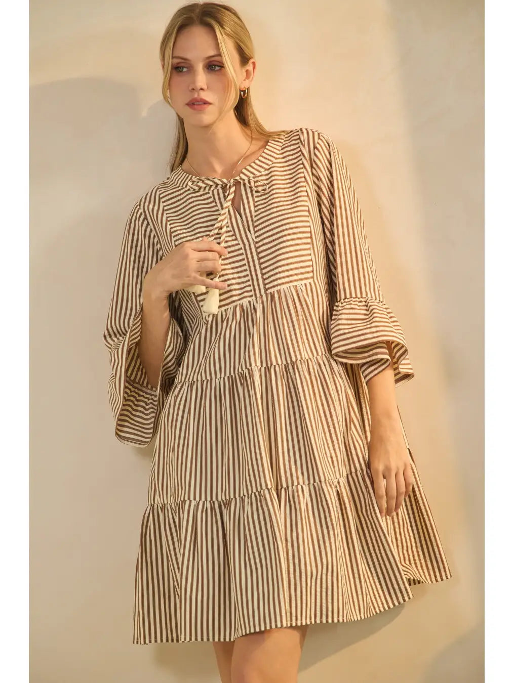 Striped Cotton Baby Doll Dress