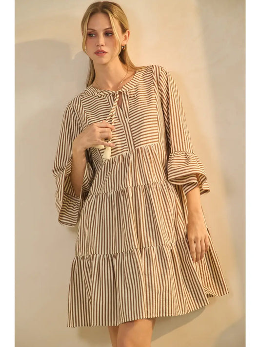 Striped Cotton Baby Doll Dress