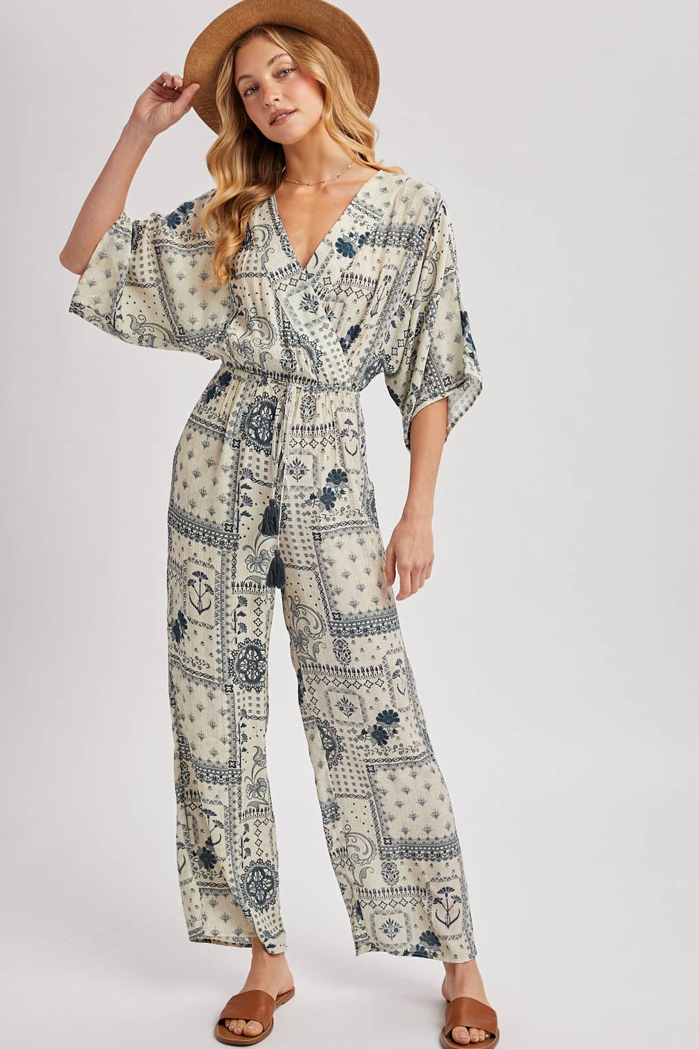 Floral Kimono Jumpsuit