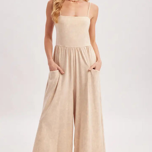 Washed Wide Leg Jumpsuit