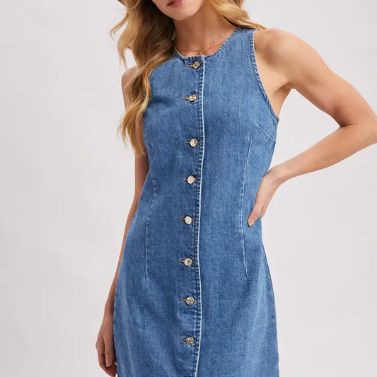 Denim Button Down Mini Dress