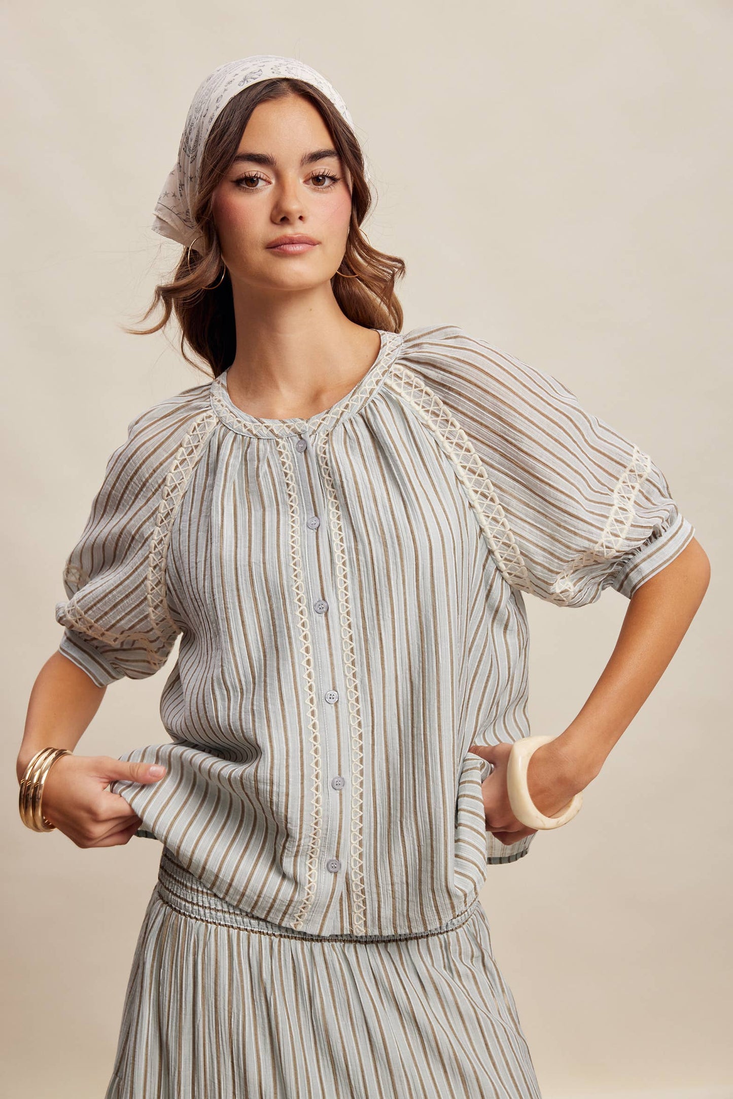 Striped Pinstripe Blouse