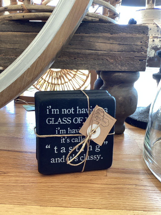 Tasting Funny Wine Coasters