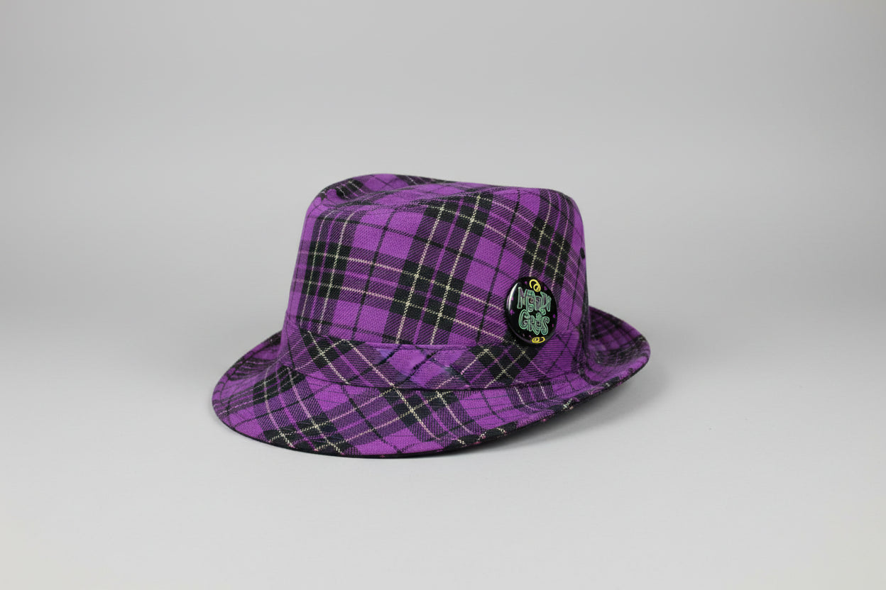 Mardi Gras Plaid Fedora Hat