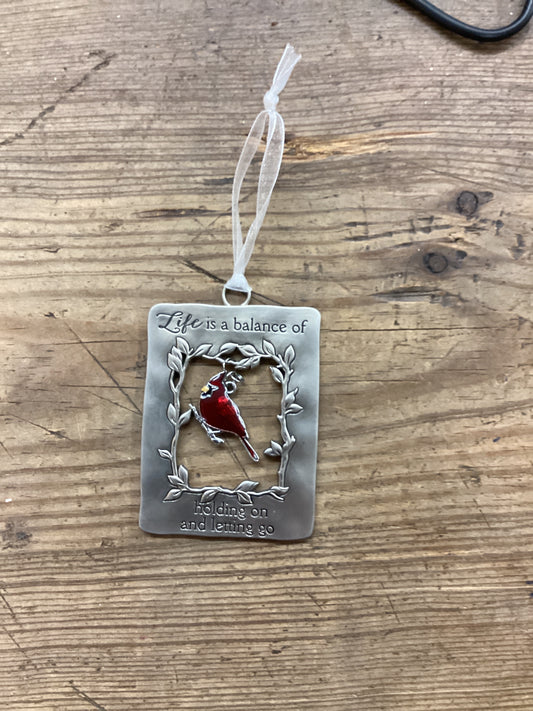 Holding On Cardinal Ornament