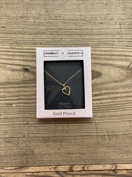 Gold Dancing Cross Heart - 14in
