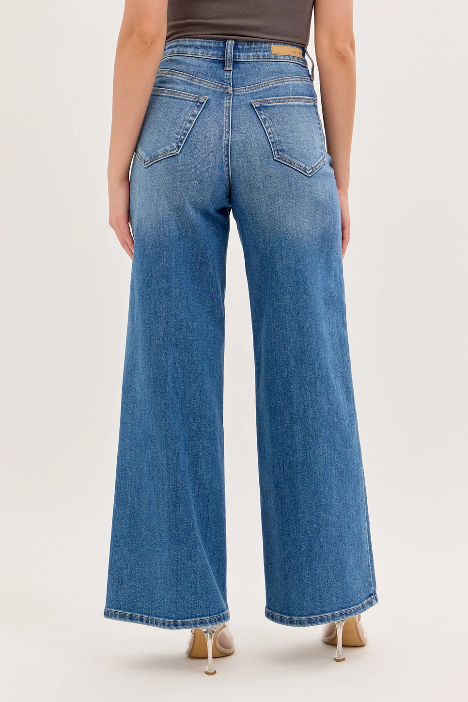 Medium High Rise Wide Leg Jean