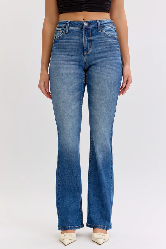 Mid Rise Boot Cut Jean