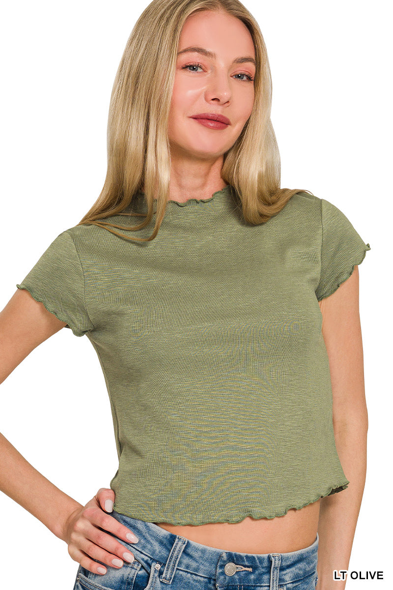 Modal Lettuce Trimmed Tee