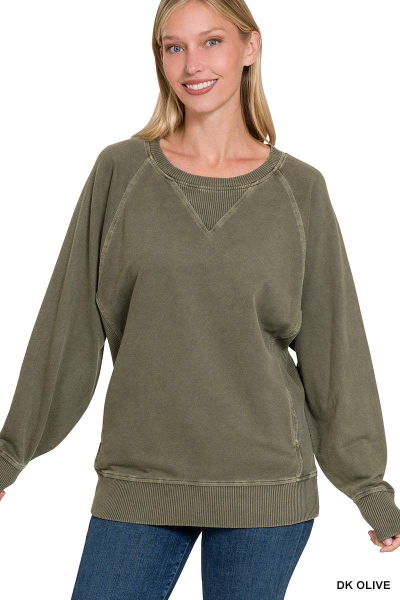 Pocketed French Terry Pullover