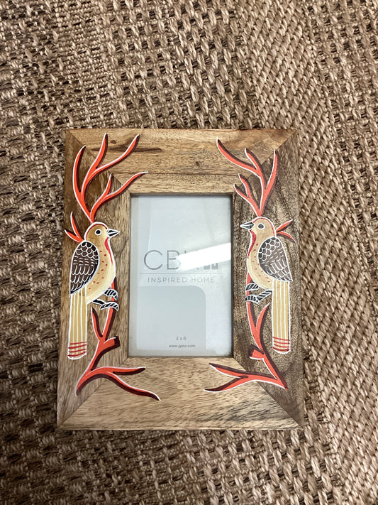 Hair painted Bird Frame 4x6