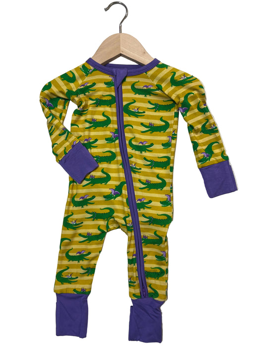 Mardi Baby Gator Zip Pjs