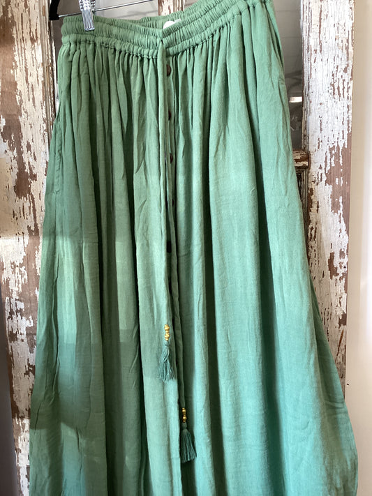 Boho Button Maxi Skirt