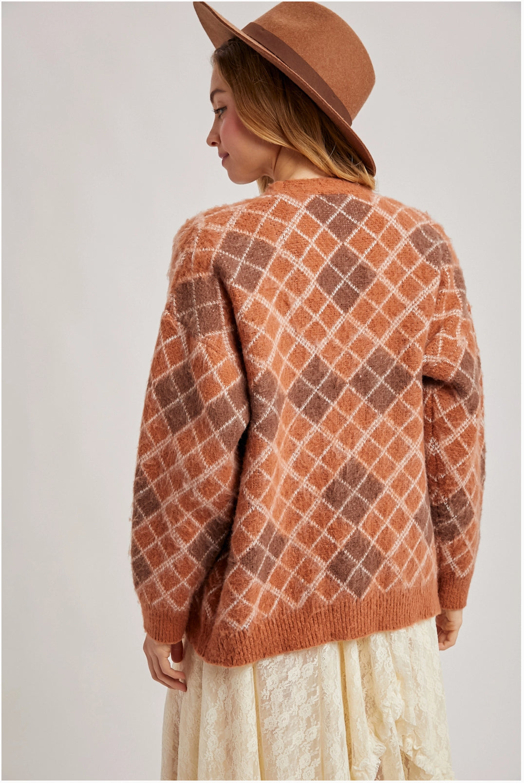 Argyle Button Cardigan