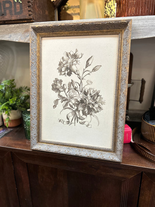 Vintage-Inspired Botanical Framed Art