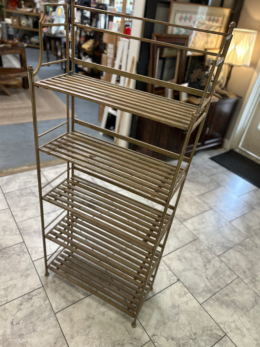 Vintage-Style Folding Metal Étagère Shelf